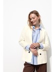Veste de Tailleur Lin Mélangé - Naturel Uni Clair