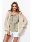 Kimono en Maille Ajourée - Naturel Uni Clair