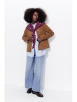 Veste 100% Cuir Daim Femme - Grège Uni Fonce