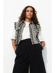 Blouson sans Manches Femme - Noir Imprime