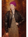 Bomber en Simili Femme - Marron Uni Fonce