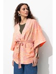 Veste Kimono Imprimée Femme - Orange Uni Colore