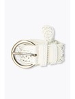 Large Ceinture Tressée Femme - Blanc Uni Clair