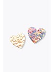2 Broches Coeurs Femme - Jaune Uni Colore