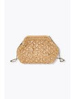 Sac en Raphia et Strass Femme - Naturel Uni Clair