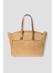 Grand Sac en Cuir Femme - Marron Uni Fonce