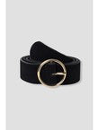 Ceinture en Cuir Suédé Femme - Noir Uni Fonce