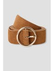 Ceinture en Cuir Suédé Femme - Grège Uni Clair