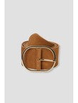 Ceinture en Cuir Suédé Femme - Grège Uni Clair