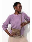 Sac Pailleté en Cuir Femme - Grège Imprime