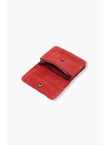 Petit Porte-monnaie Cuir Irisé - Rouge Uni Colore