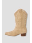 Santiags en Cuir Suédé Femme - Naturel Uni Clair