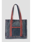 Tote-bag en Jean Brodé - Jeans Uni Fonce