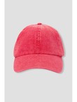 Casquette en Jean Délavé Femme - Rouge Uni Colore