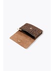 Porte-monnaie Léopard en Cuir - Grège Imprime