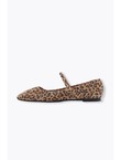 Ballerines Léopard en Cuir - Grège Imprime