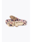 Ceinture Tressée en Cuir - Rose Imprime
