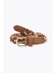 Ceinture Tressée en Cuir - Grège Imprime