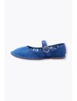 Babies en Velours Uni Femme - Bleu Uni Colore