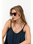 Lunettes de Soleil Femme - Marron Uni Fonce