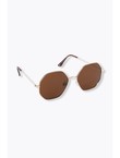 Lunettes de Soleil en Métal - Marron Uni Fonce