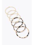 6 Bracelets Fantaisie Femme - Jaune Uni Colore