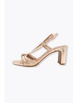 Sandales Irisées à Talon Femme - Jaune Uni Colore