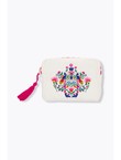 Trousse Brodée Laura Gulshani - Naturel Imprime