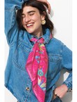 Foulard Carré Laura Gulshani - Rose Uni Colore