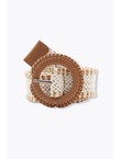 Large Ceinture Tressée Femme - Naturel Uni Clair
