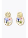 Boucles D'oreilles Fleuries - Jaune Uni Colore