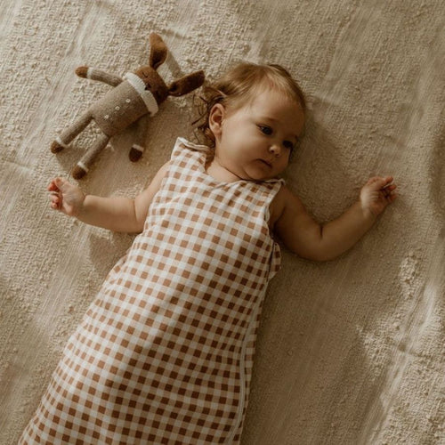 Gigoteuse Vichy Évolutive 4 Saisons Coton - Marron