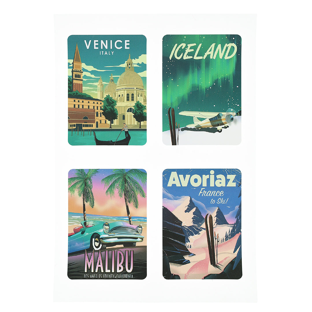 Sheet Of 12 Stickers - Cities