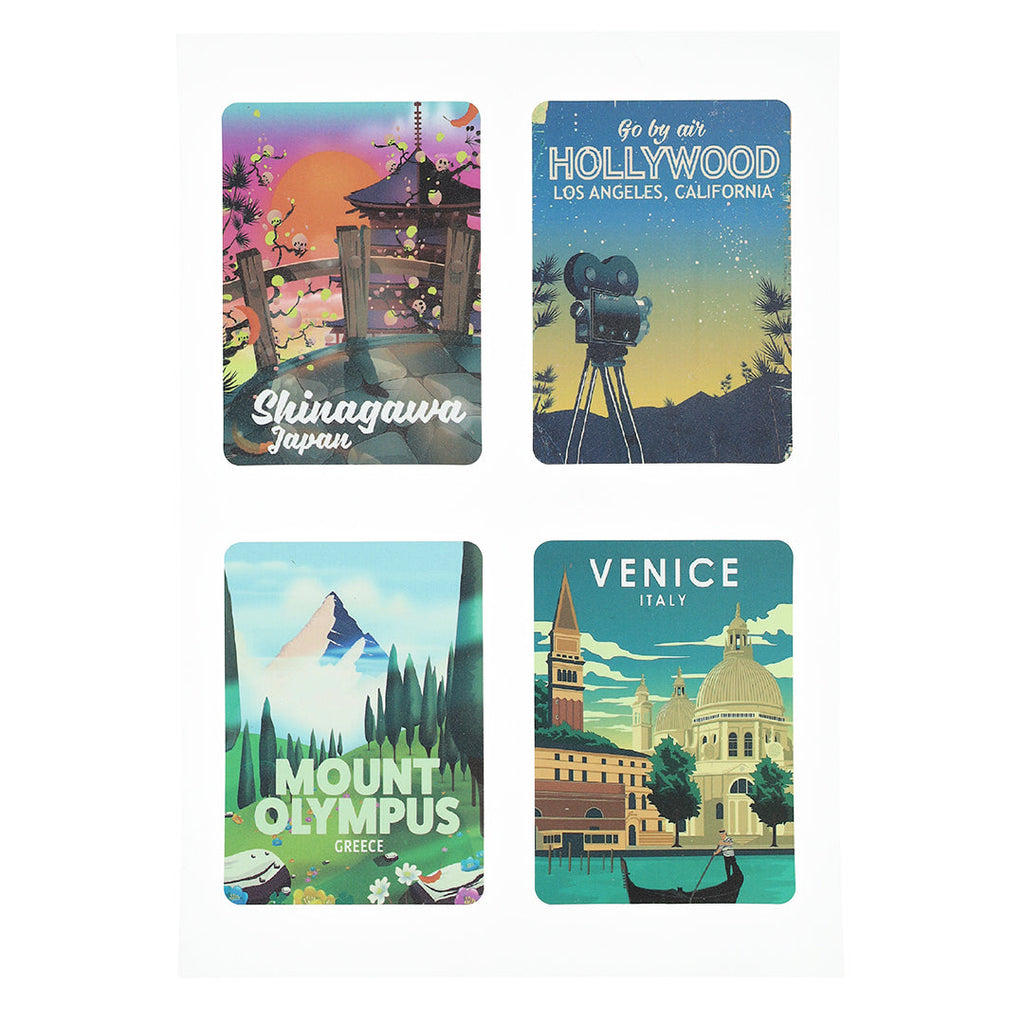 Sheet Of 12 Stickers - Cities