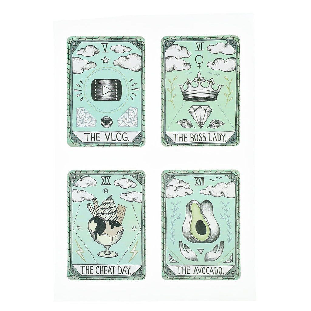 Sheet Of 12 Stickers - Tarot