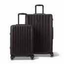 Two GYL Intemporelle black rigid suitcases, 2 formats, with extended trolley handle. #black_color