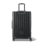 Rear view of the dark gray GYL Intemporelle hardshell suitcase with integrated handles and swivel casters. #color_dark gray