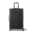 Rear view of the dark gray GYL Intemporelle hardshell suitcase with integrated handles and swivel casters. #color_dark gray