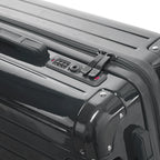 TSA combination closure and GYL double slider zipper on the Intemporelle dark gray rigid suitcase. #color_dark gray