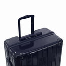 GYL telescopic trolley handle deployed on the Intemporelle marine polycarbonate suitcase. #navy_color