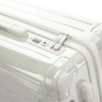 TSA combination closure and GYL double slider zipper on the Intemporelle sand hard suitcase. #sand_color