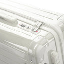 TSA combination closure and GYL double slider zipper on the Intemporelle sand hard suitcase. #sand_color