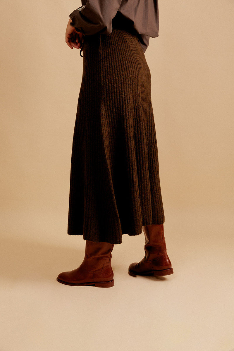 Falda midi Isadora - Marrón