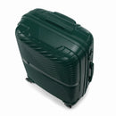Valise moyenne GYL Signature sapin vue du dessus en diagonale, montrant la poignée supérieure et la structure nervurée. #couleur_sapin