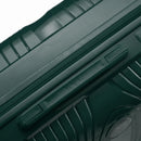 Détail de la poignée latérale et du logo GYL sur la valise Signature sapin. #couleur_sapin