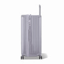 Côté de la valise trunk GYL XL argent avec serrure TSA intégrée et poignée latérale assortie. #couleur_argent