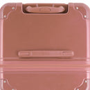 Vista superior de la maleta baúl de policarbonato color oro rosa GYL, con asa central y esquinas reforzadas. #color_oro rosa