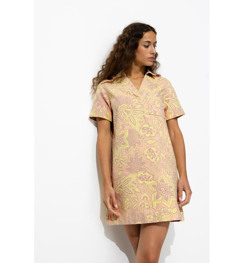 Robe Courte Imprimée - Orange Imprime