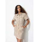 Robe Safari Courte Femme - Naturel Uni Clair