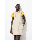 Robe Courte en Jean de Couleur - Naturel Uni Clair